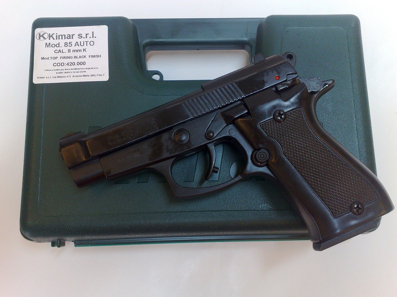 Pistola scacciacani a salve Kimar Mod.92 8mm nera + 50 colpi fiocchi