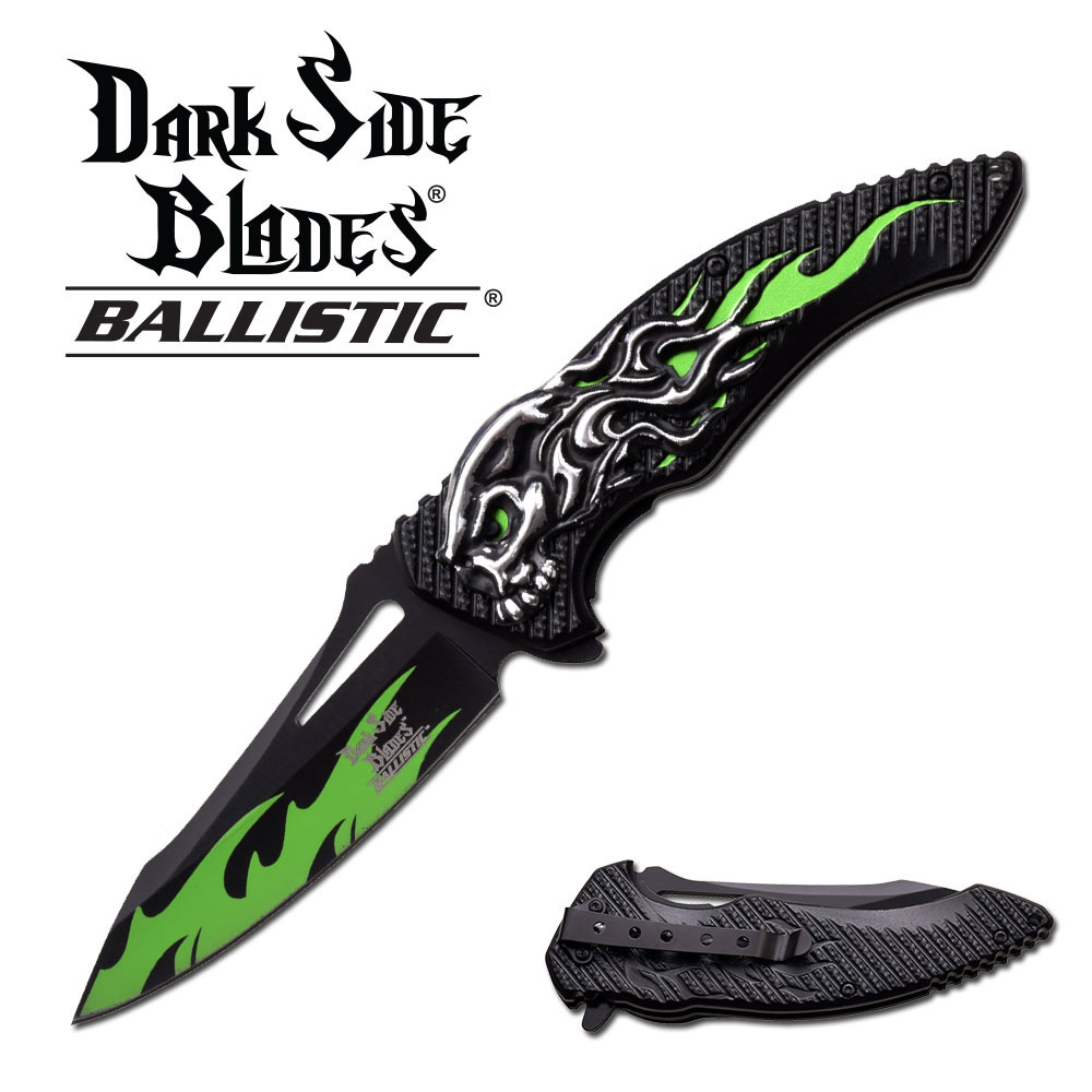 Coltello Skull Flame Chiudibile A/O DS-A034GN Dark Side