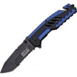 Coltello Rescue Chiudibile apertura assistita A/O Blue MT-A856BL Mtech