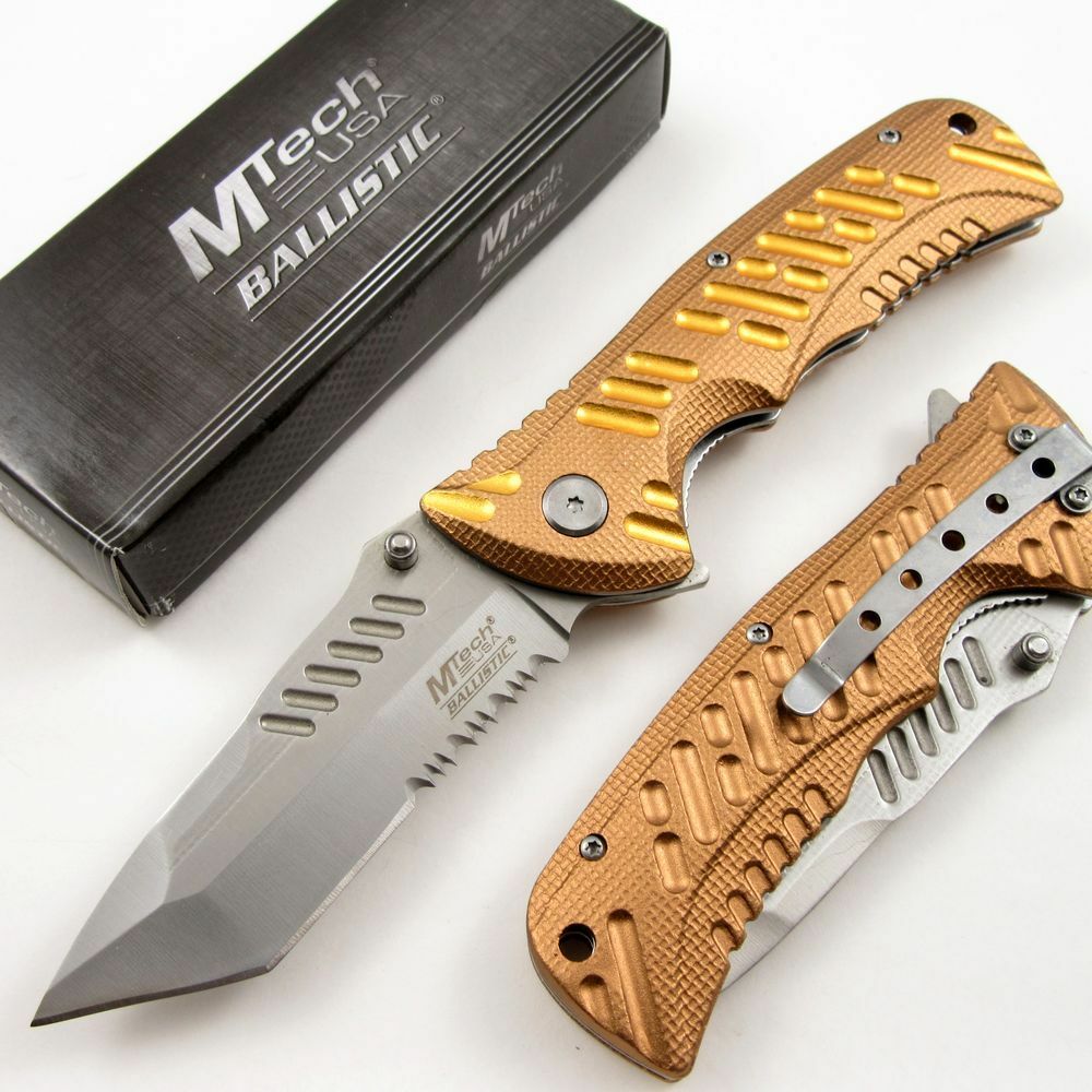 Coltello Chiudibile apertura assistita A/O Gold/Tan MT-A946DT Mtech
