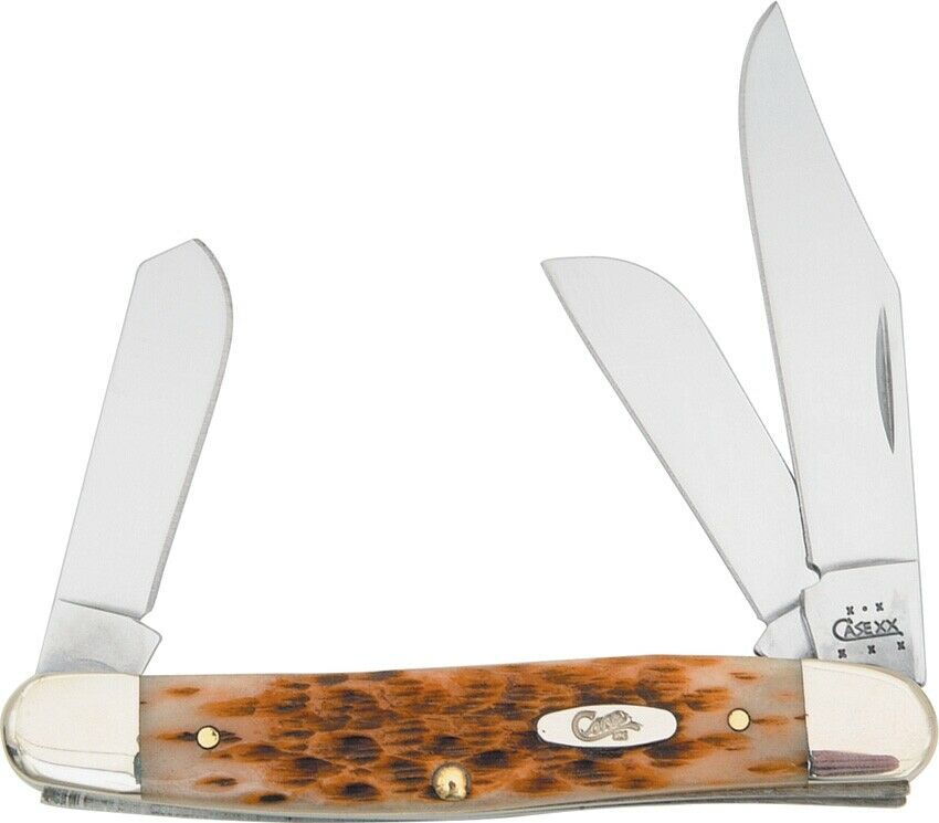 Coltello Case CA128 Large Stockman Amber Bone knife