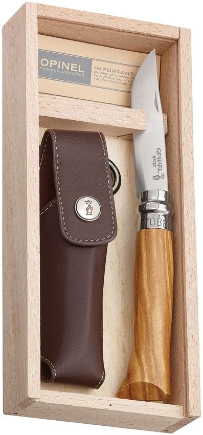 Coltello Opinel OP01004 No 8 Olive Wood with Sheath knife