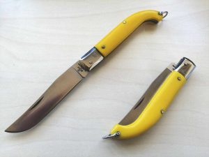 Coltello Zuavo con lama e testina inox e manico abs giallo Frosolone 0595/470-21
