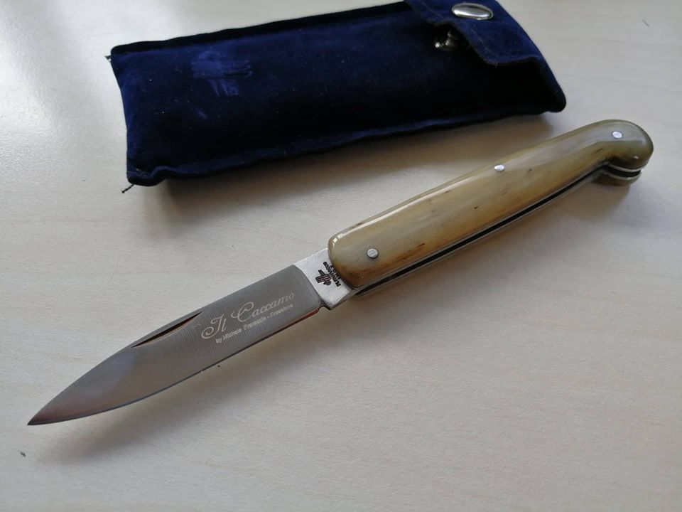 Coltello Tradizionale Caccamo manico corno Frosolone knife 0403/917CLB