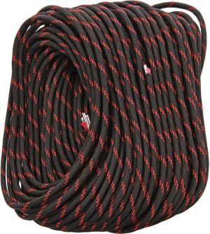 Live Fire LF31 FireCord 100ft Black/Red Line Corda di sopravvivenza paracord
