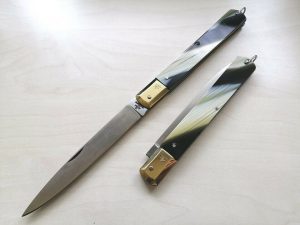 Coltello Sfilato siciliano testina ottone big 32 cm finto corno knife 0567/032