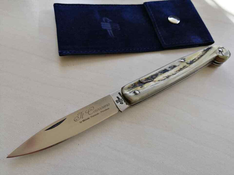 Coltello Tradizionale Caccamo manico corno antico Frosolone knife 0412/919