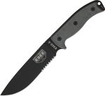 Coltello ESEE Model 6 Fixed Blade P/Serrated micarta nero RC6S
