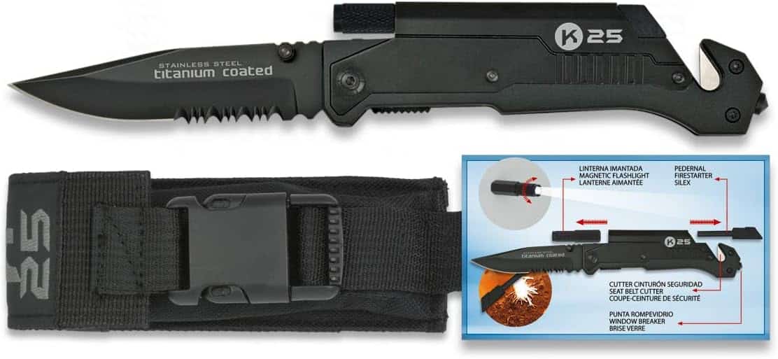 FAVOLOSO COLTELLO tattico di sicurezza Multiuso RUI K25 19265