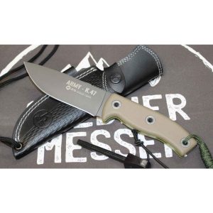 FAVOLOSO COLTELLO lama fissa K25 ARMY K-47 lama 13cm con acciarino