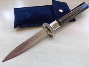 Coltello Tradizionale Sfilato Caccia corno bufalo nero big 23cm 0408/446-23