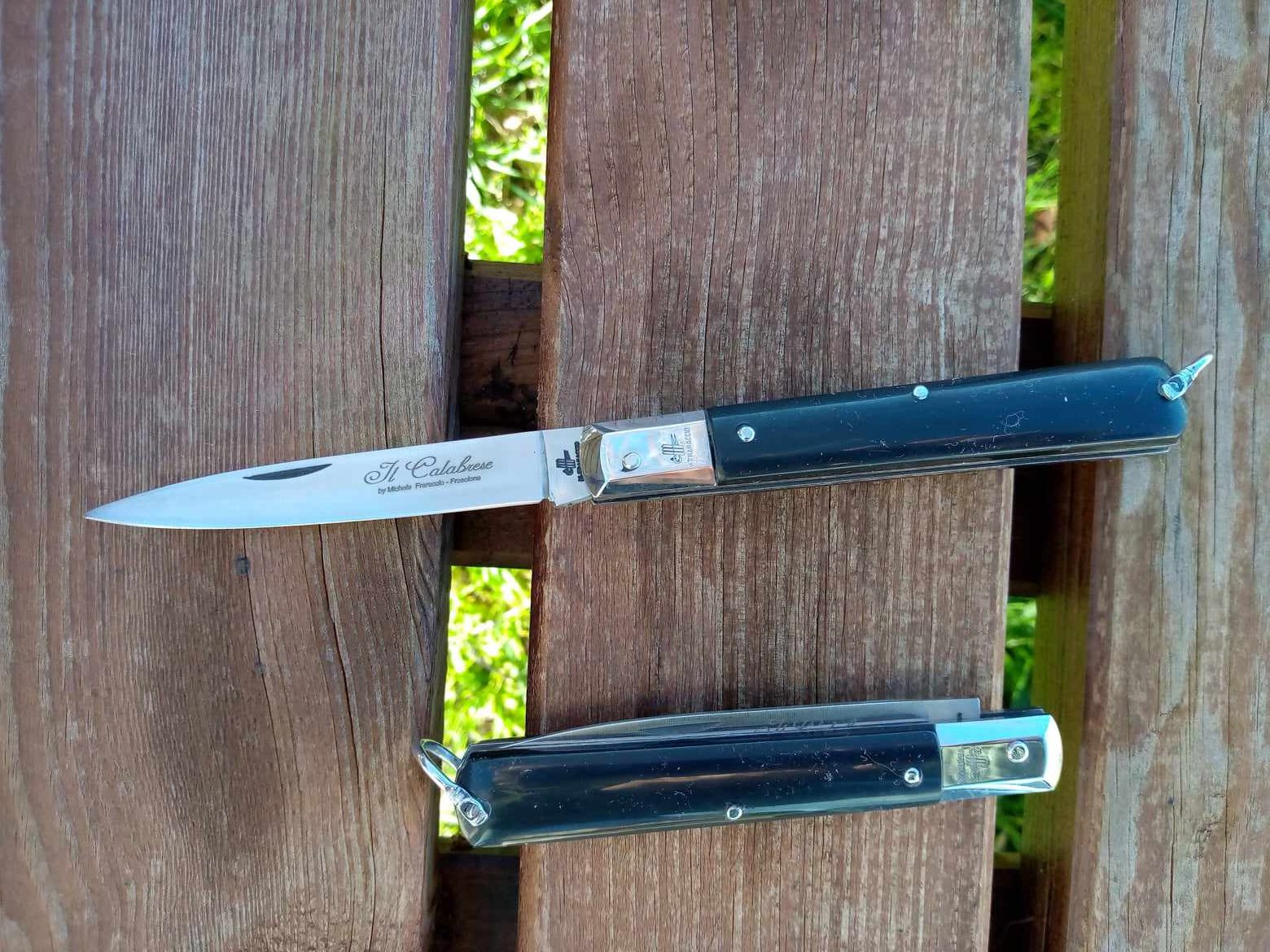 Tradizionale coltello Stiletto Il Calabrese manico in ABS testina inox 19 cm - 0463
