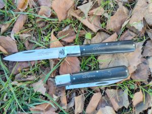 Tradizionale coltello Sfilato siciliano manico in pietra lavica dell'Etna testina inox 17cm