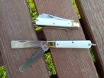 Tradizionale coltello Duetto manico ABS bianco testina ottone 17 cm - 0580/503-17