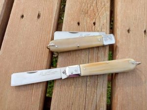 Tradizionale coltello La Mozzetta manico corno chiaro testina inox 21 cm - 0408/480-21