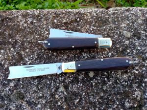 Tradizionale coltello Permesso Legge manico in legno di palissandro testina ottone  19 cm - 0399/580-19PA