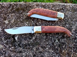 Tradizionale coltello Scarperia manico in legno Amboina testina ottone 20 cm - 0398/506-2AM