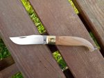 Tradizionale coltello Scarperia manico in legno d'olivo testina ottone 20 cm 0399/506-2