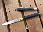 Tradizionale coltello Sfilato manico in ABS nero con testina ottone 23cm -0437