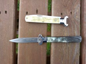 Tradizionale coltello Sfilato Caccia  manico corno antico testina inox 21 cm - 0412/446-21