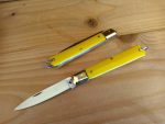 Tradizionale coltello Sfilato manico ABS giallo testina ottone 19 cm - 0435G