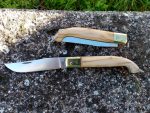 Tradizionale coltello Zuavo manico in legno di olivo testina ottone 21 cm - 0399/470-21