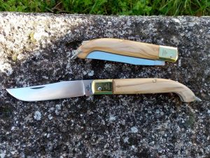 Tradizionale coltello Zuavo manico in legno di olivo testina ottone 21 cm - 0399/470-21