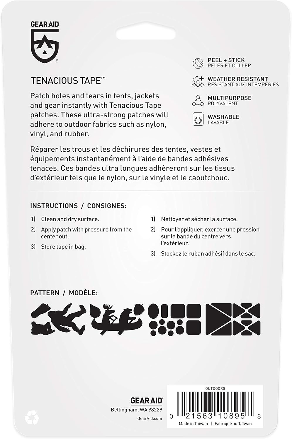Set di toppe Gear Aid MCN10895 Tenacious Tape Gear Patches - immagine 3