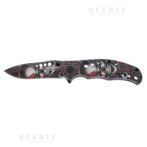 Coltello JKR0842 teschio rosso 8,5 cm lama COD: 5527.0842