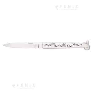 Coltello Siciliano a pompa traforato martellato tutto inox 37cm COD: 5521.0027